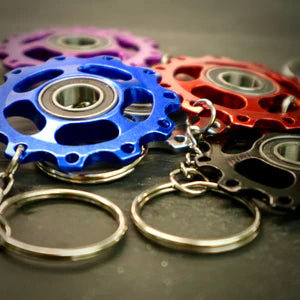 EllieBeanPrints ALLOY ANODISED JOCKEY WHEEL BIKE KEYRING